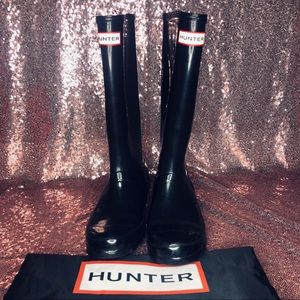Hunter Big Kids Gloss Rain Boots